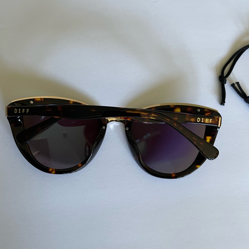Diff Eyewear Tortoise Shell Cat Eye Mirrored Rose… - image 6